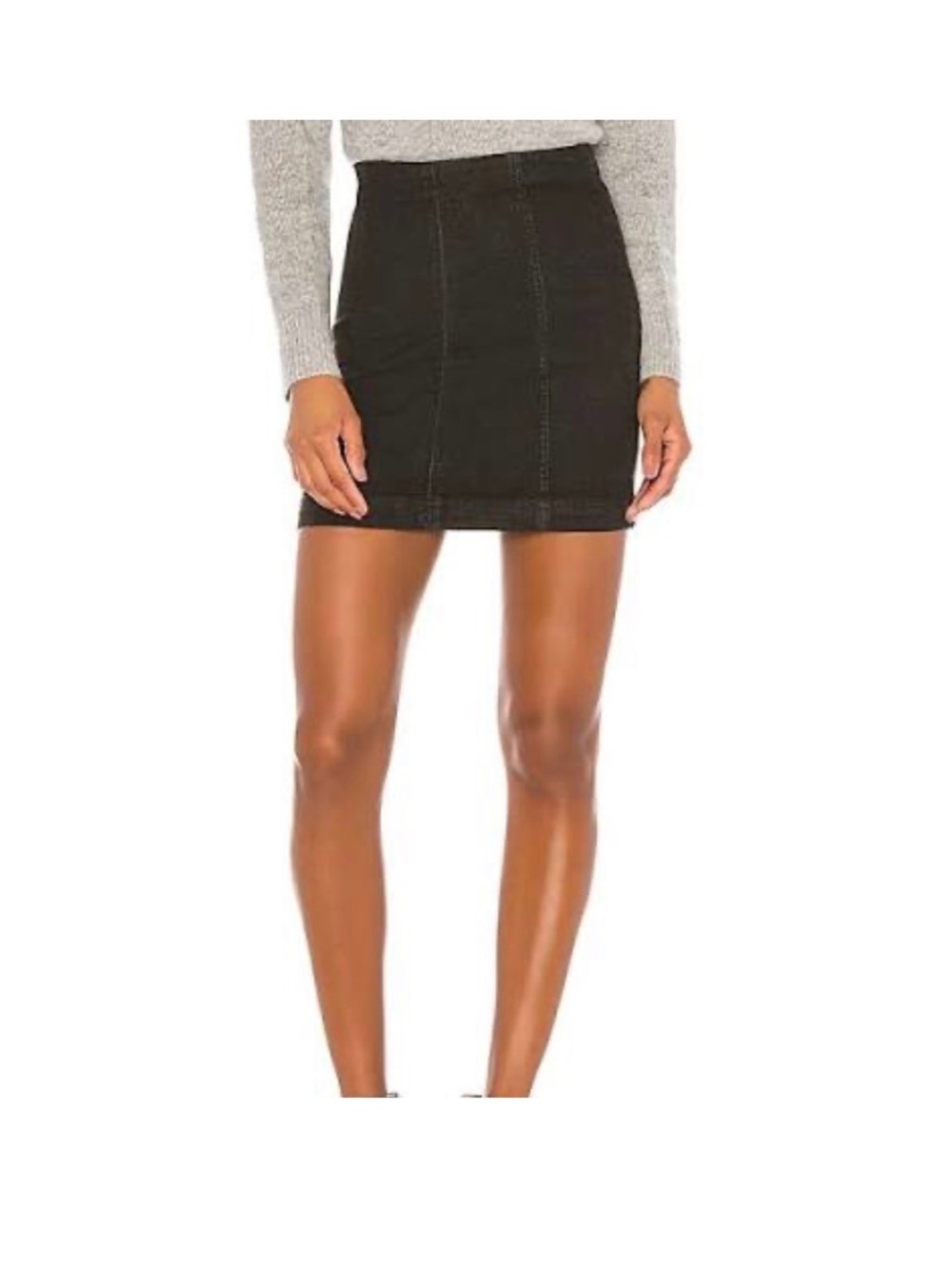 Free People Black Denim Mini Skirt - Size 6